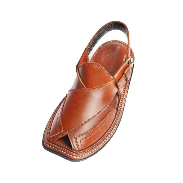 Mustard Peshawari Chappal with Triple Gear