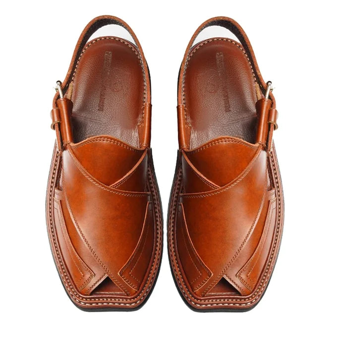 Mustard Peshawari Chappal with Triple Gear